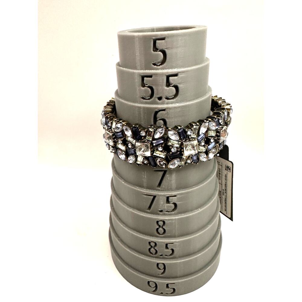 Sugarfix by Baublebar Stretch Bracelet NWT Blue White Gray CZ Rhinestone - Picture 3 of 7